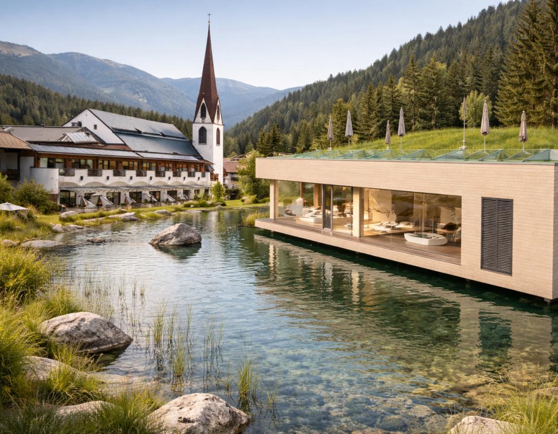 Geplante Umsetzung vom Wellnesshaus und Naturbadeteich im Klosterbräu