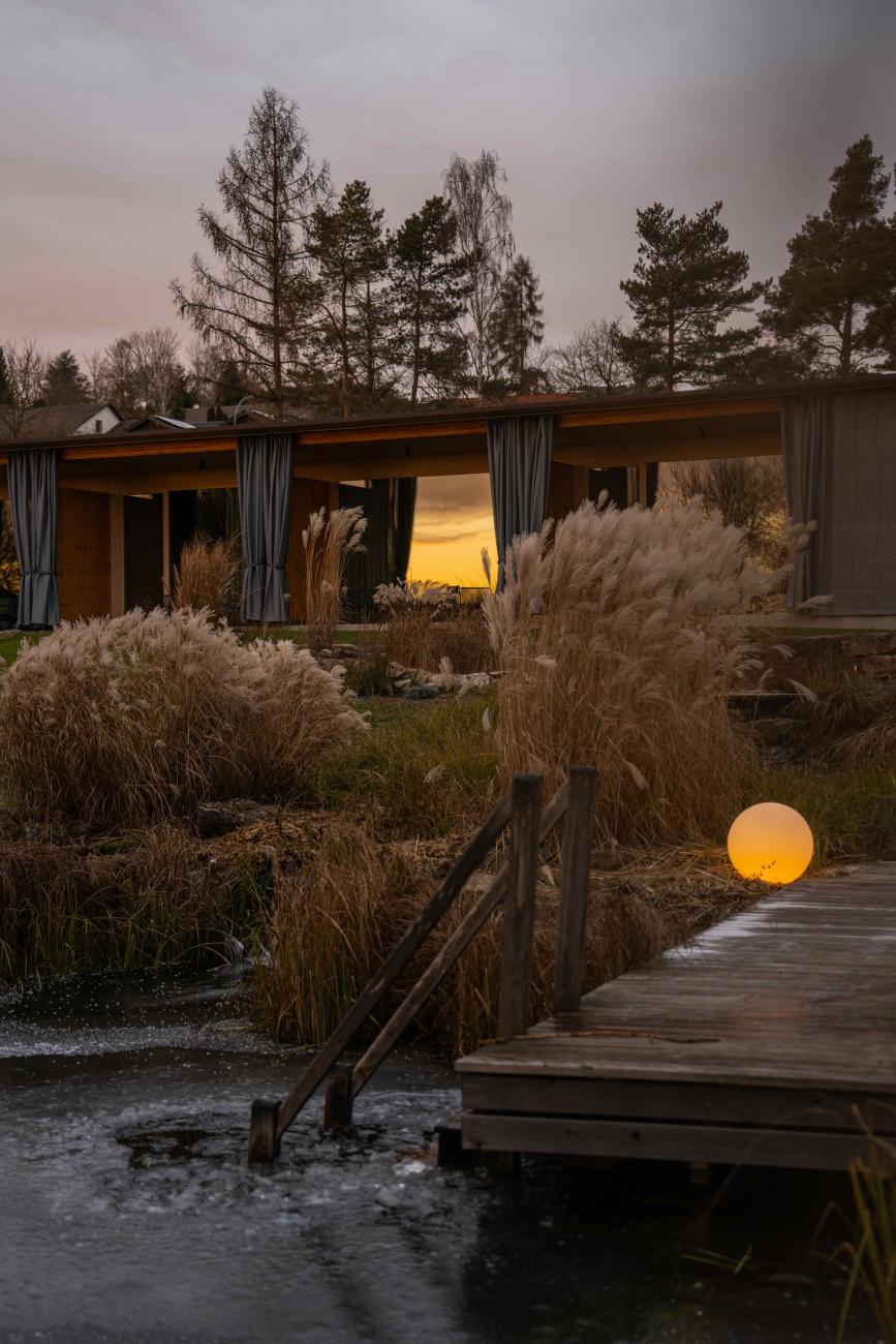 Gartenblickzimmer im Winter