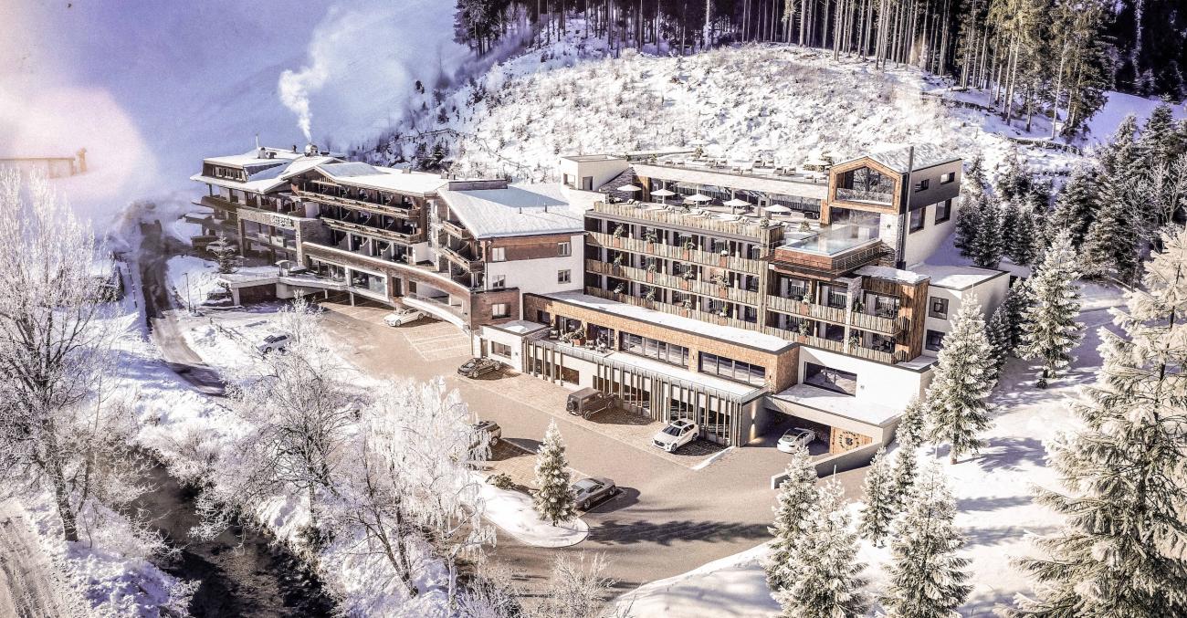 Visualisierung von der Hotelerweiterung des Biohotel Bergzeit