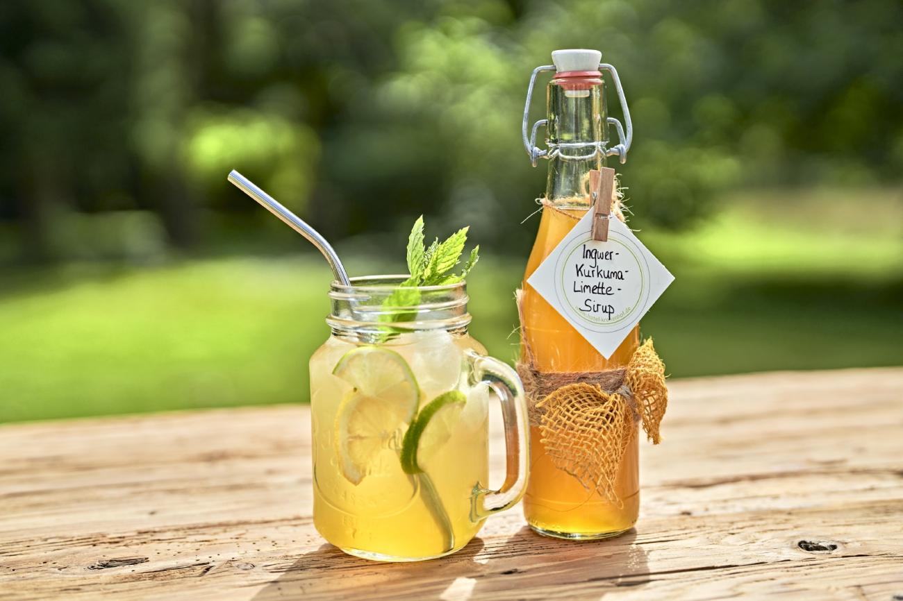 Selbstgemachter Sirup im Hotel Kronenhof