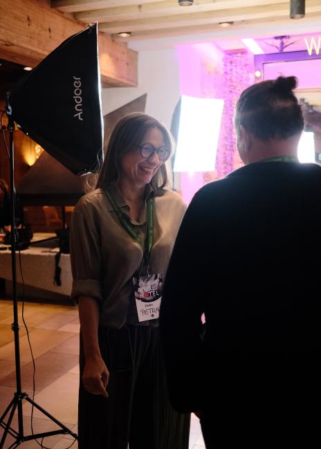 Petra Percher im Gespräch mit Jörg Bertram.