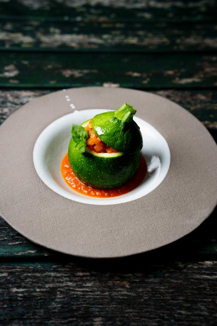 Zucchini-Gericht im Biohotel Daberer