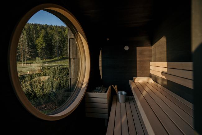 Sauna im Eco Loft im Green Luxury Hotel Pfösl