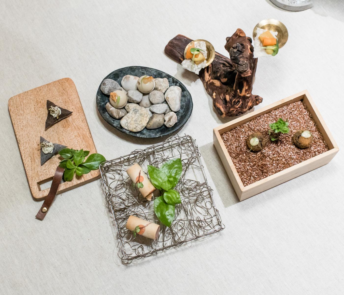 Verschiedene Gerichte von oben 