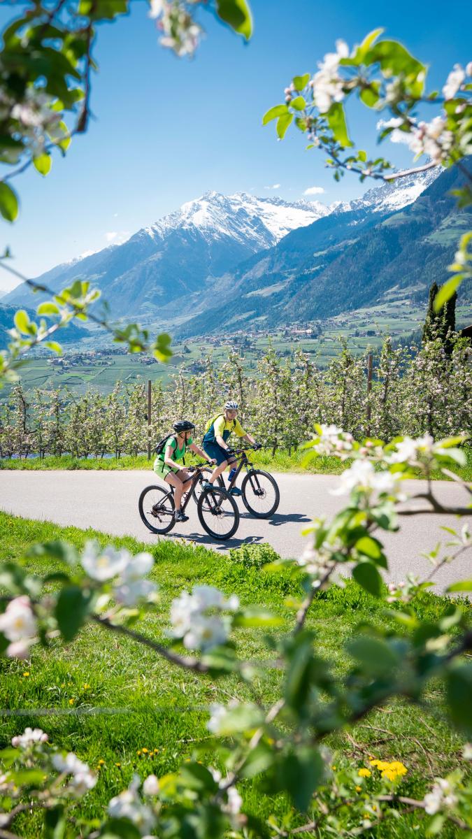 Schenna Biken Bergwelt Frühling