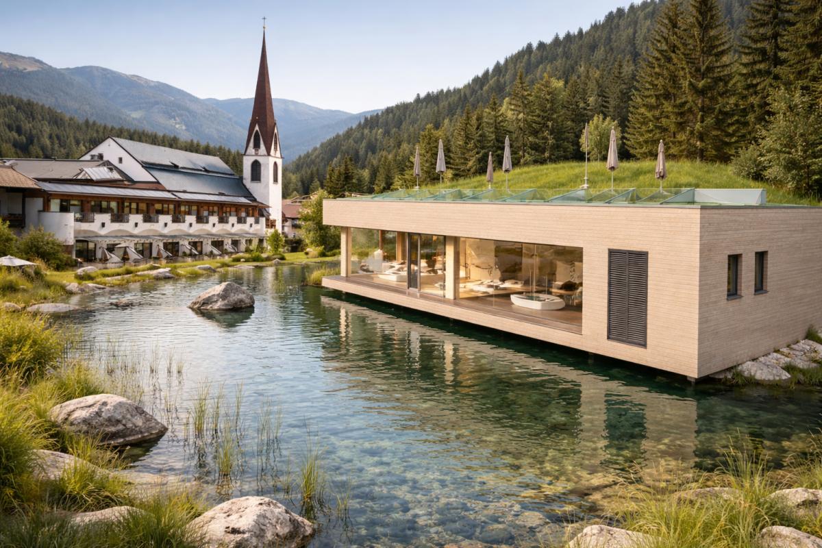 Geplante Umsetzung vom Wellnesshaus und Naturbadeteich im Klosterbräu
